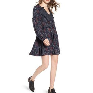 Hinge Mix Print Peasant Dress